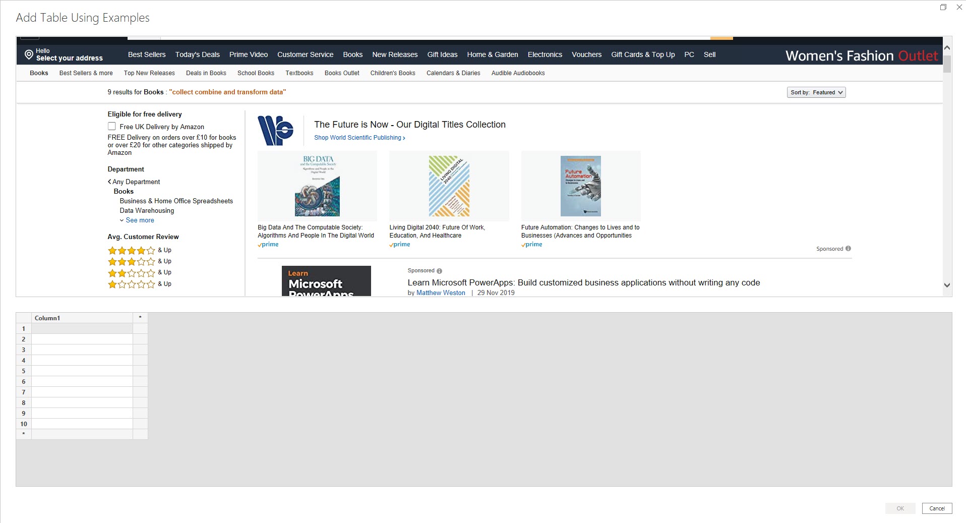 Add Table Example PowerQuery Web scraping