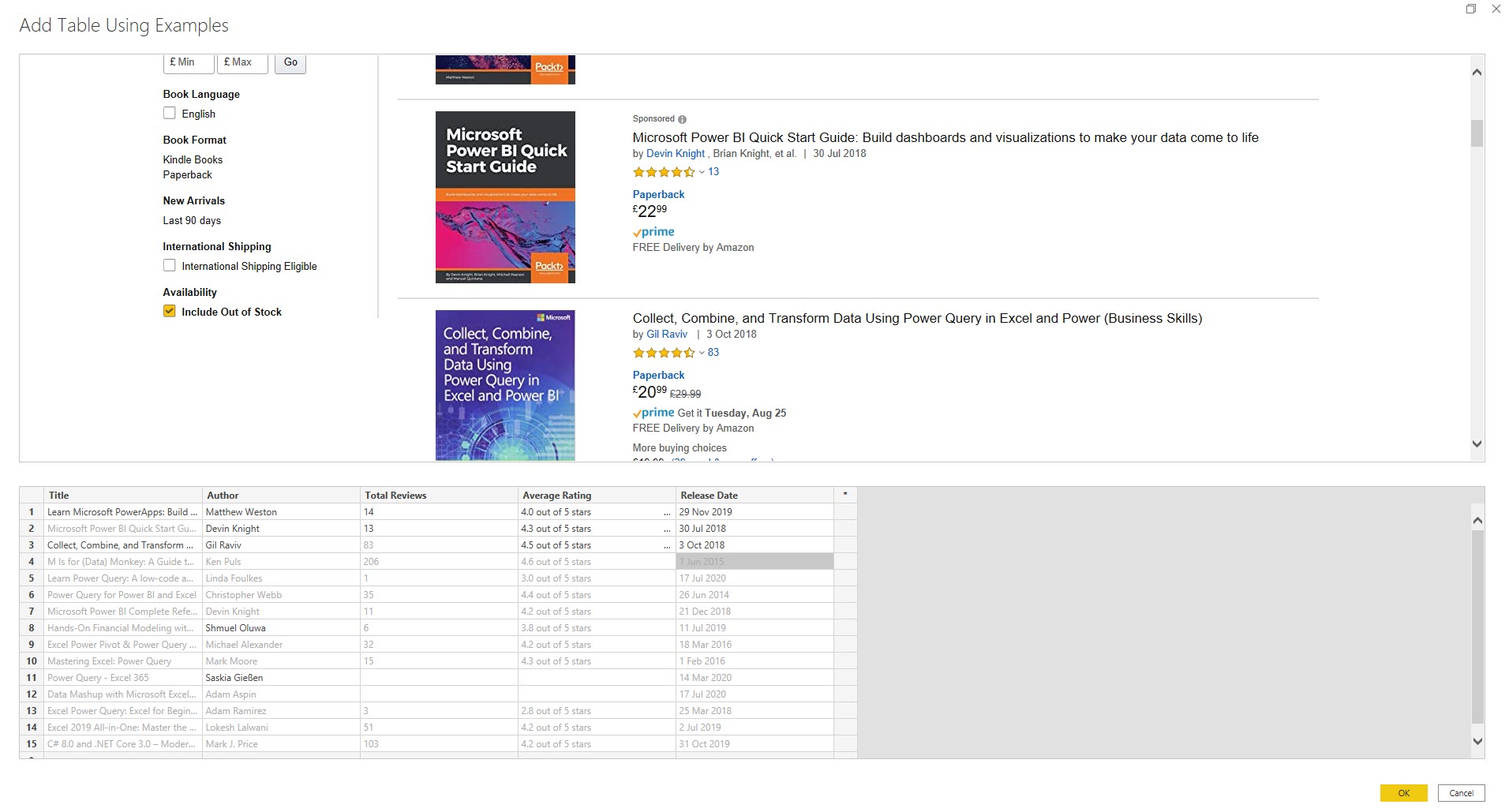 Add Table Example Power Query Data MS Power Query table